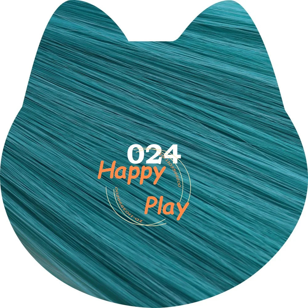 Peluca sintética de Cosplay de Anime de 400g + 60cm con flequillo para mujer, peluca recta Universal de volumen grueso de la serie verde, pelo resistente al calor