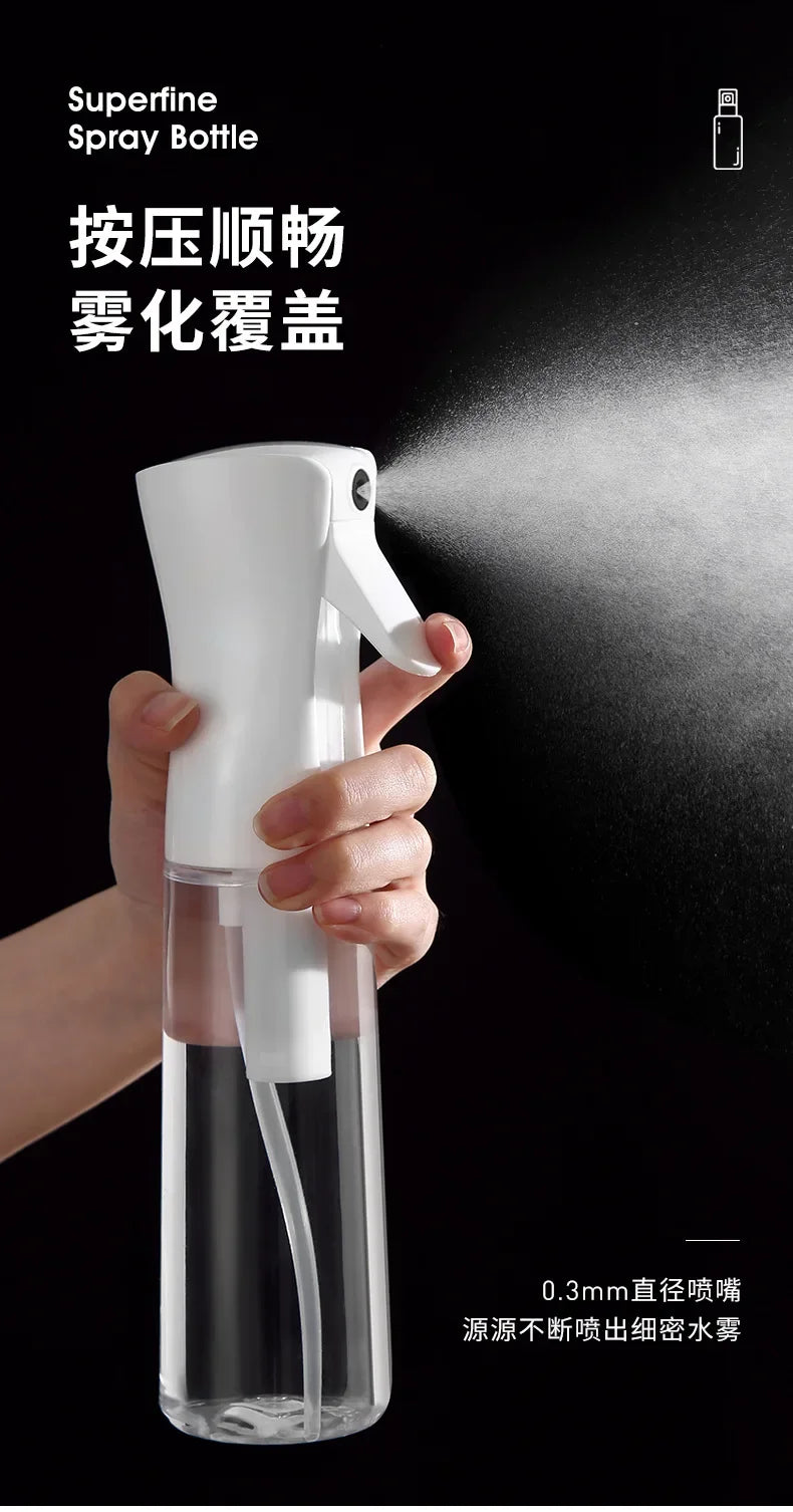 Botella pulverizadora para el cabello de 500/300/200ml, botellas recargables, regadera de niebla continua, pulverizador de agua automático para salón de peluquero, herramientas para el cabello