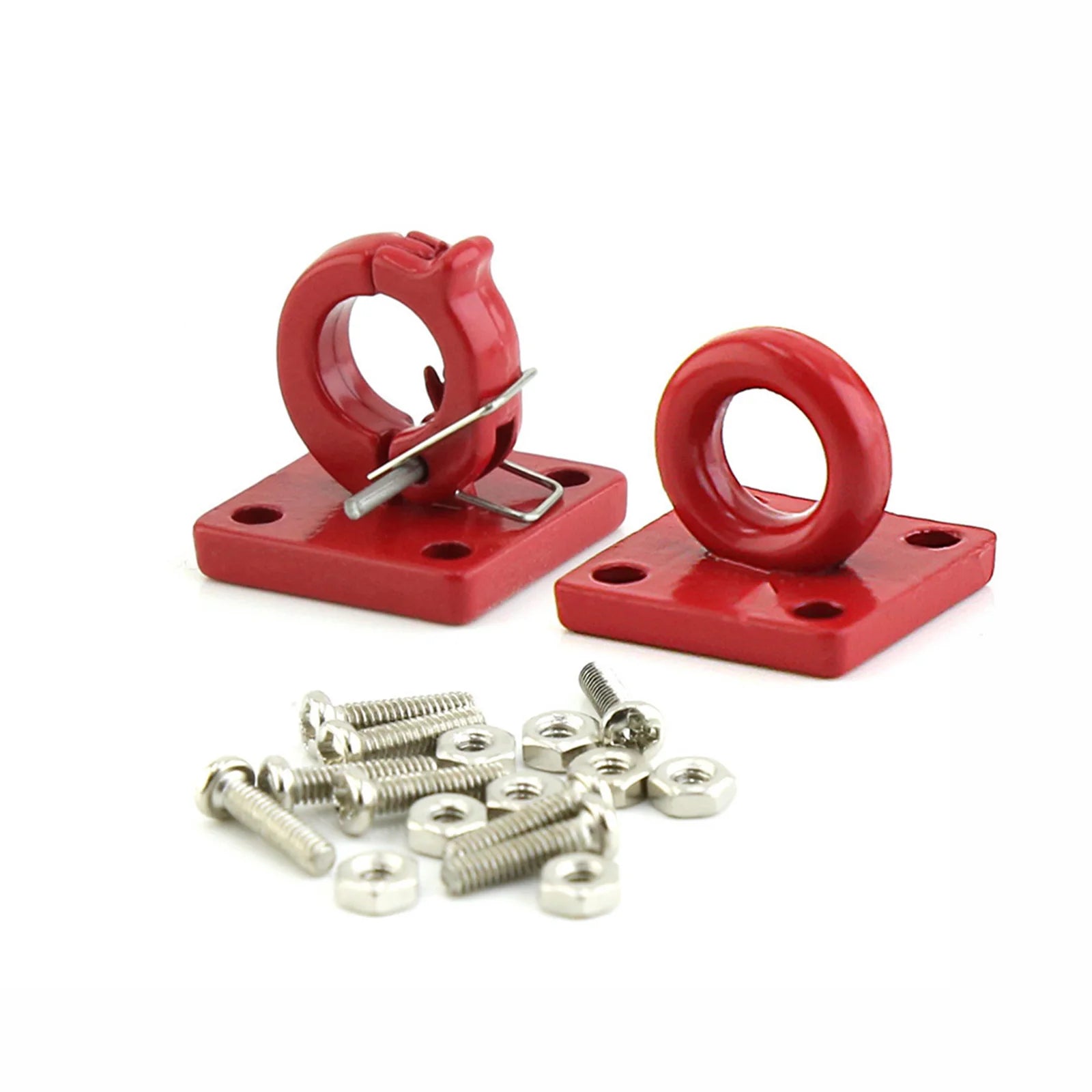 Gancho de remolque con anillo en D de aluminio, 2 uds., grillete de recuperación para 1/10 RC Crawler TRX-4 SCX10 II III, piezas de mejora