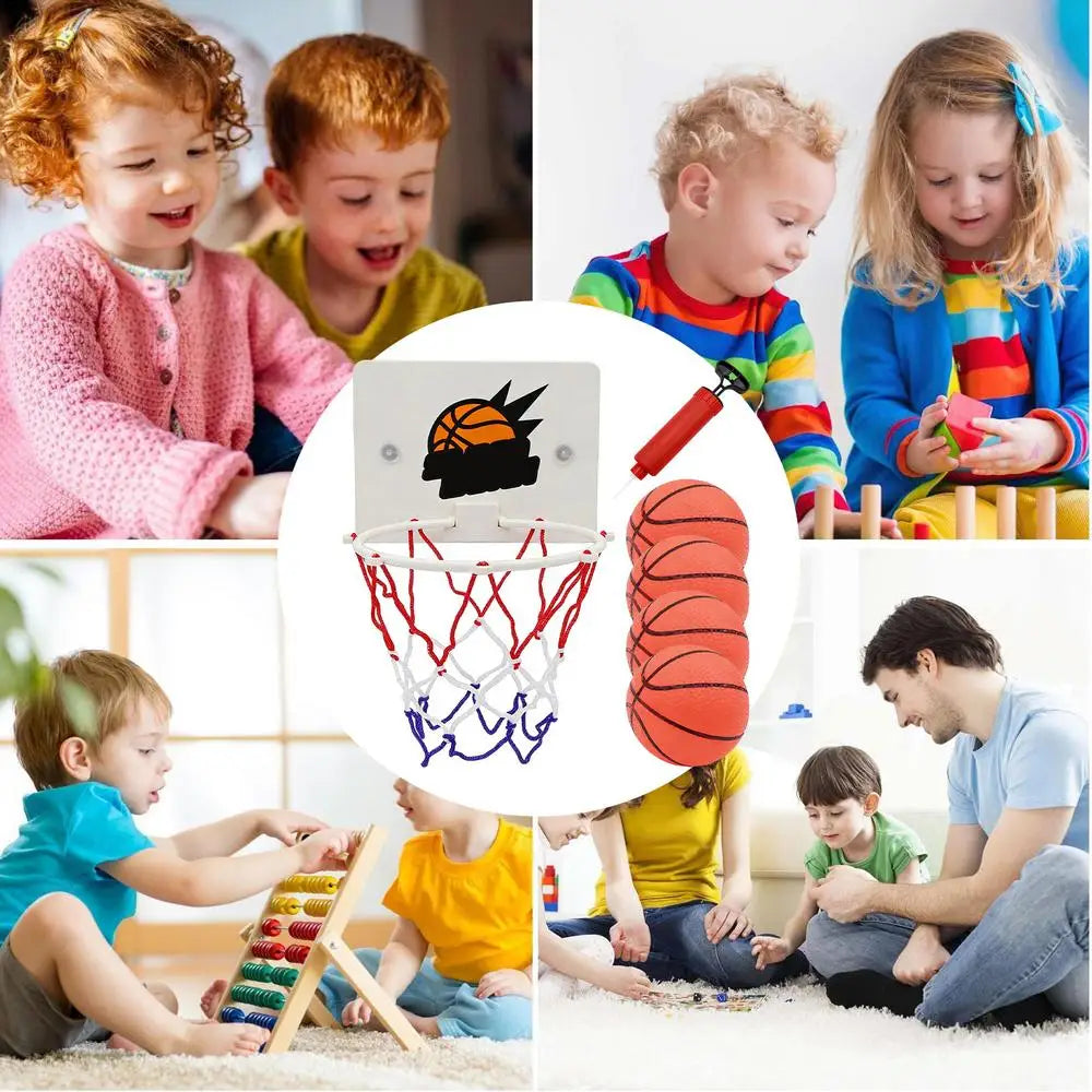 Aro de Baloncesto con Ventosa Pequeño, Juego de Baloncesto sin Taladrar para Niños y Niñas, Ejercicio en Casa o en el Aula