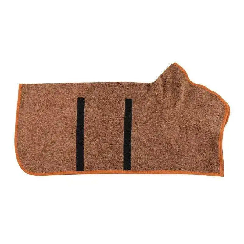 Toalla de albornoz para perros 2 en 1, cinta mágica ajustable, bata de secado rápido, ropa súper absorbente para mascotas para perros pequeños y medianos después del baño