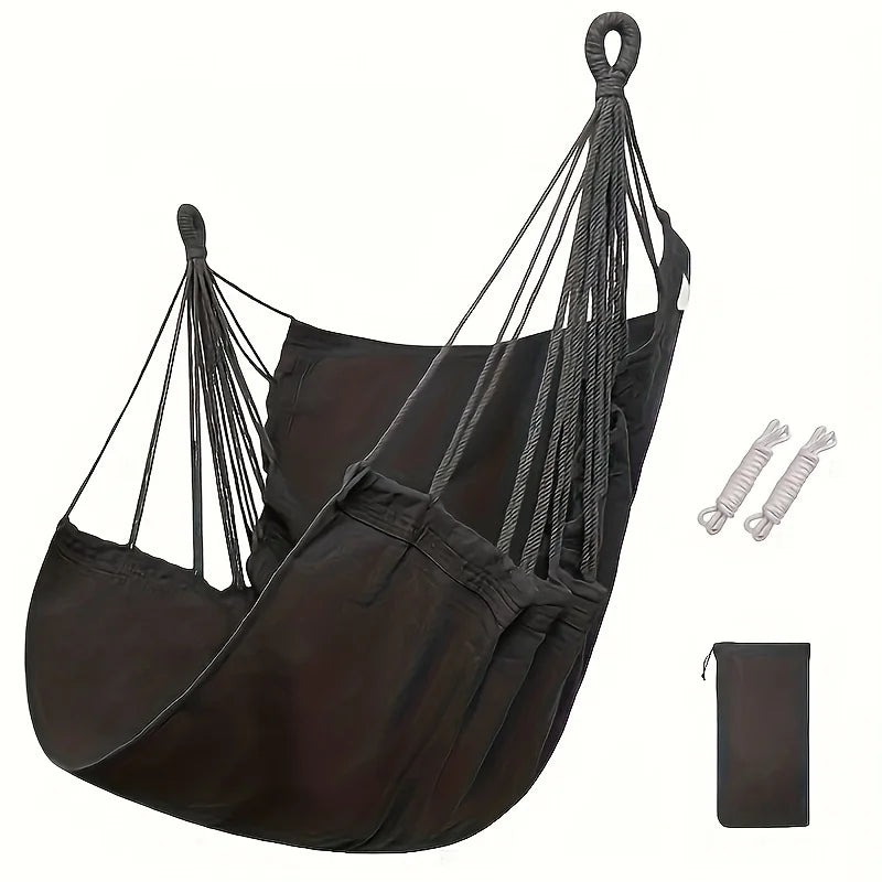 Hamaca de tela de ocio, silla columpio para exteriores, hamaca para dormitorio, hamaca antivuelco (con bolsa de almacenamiento, 1 ud.