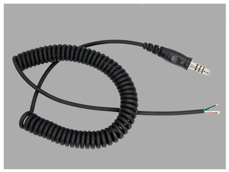 Cable adaptador de resorte de repuesto DIY para auriculares de helicóptero U174/U adaptador de auriculares Cable de Audio de resorte accesorios para auriculares