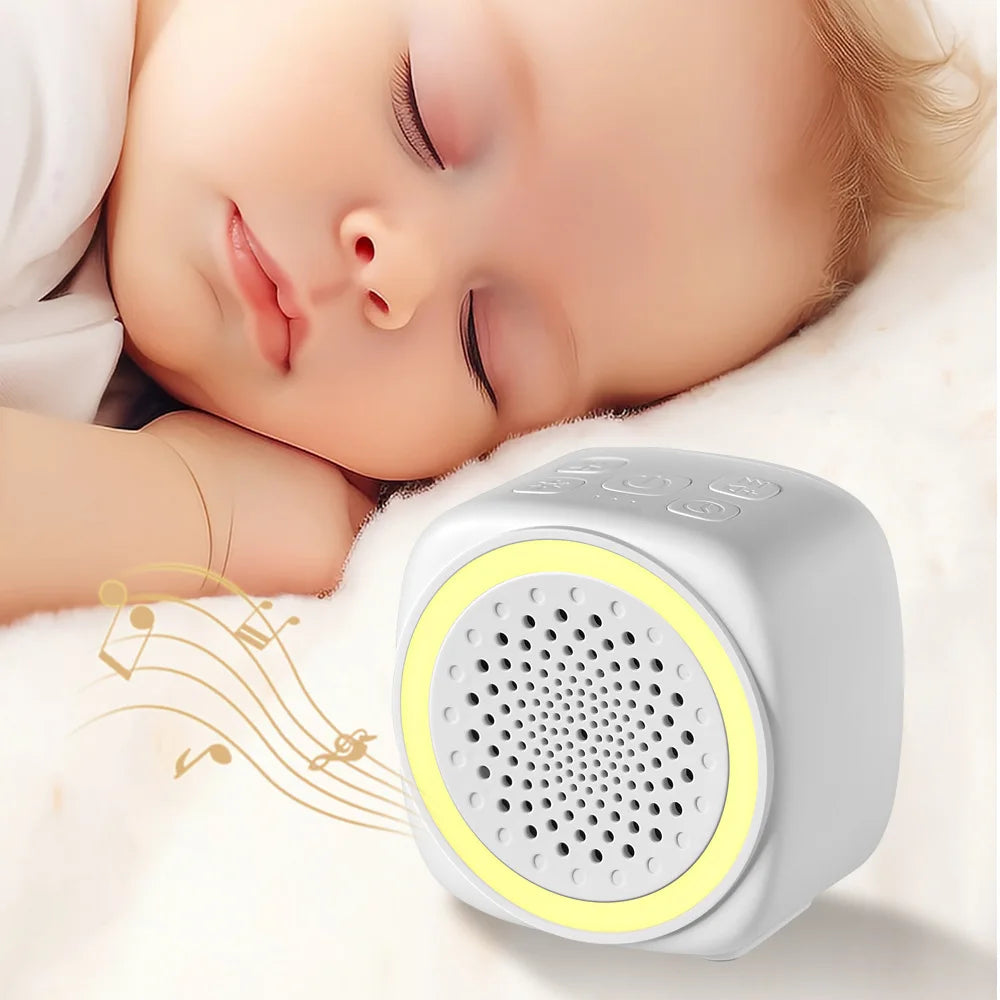 Máquina de ruido blanco con luz de arcoíris de 26 colores, ayuda para dormir con música, relajante para bebés con música y luz para dormir