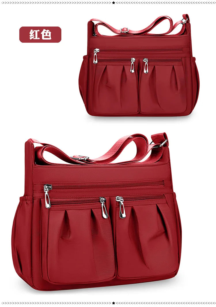Bolso cruzado de nailon para mujer, bolso de hombro de gran capacidad, bolso femenino con múltiples bolsillos, bolso de compras de viaje para mujer, bolso de ocio