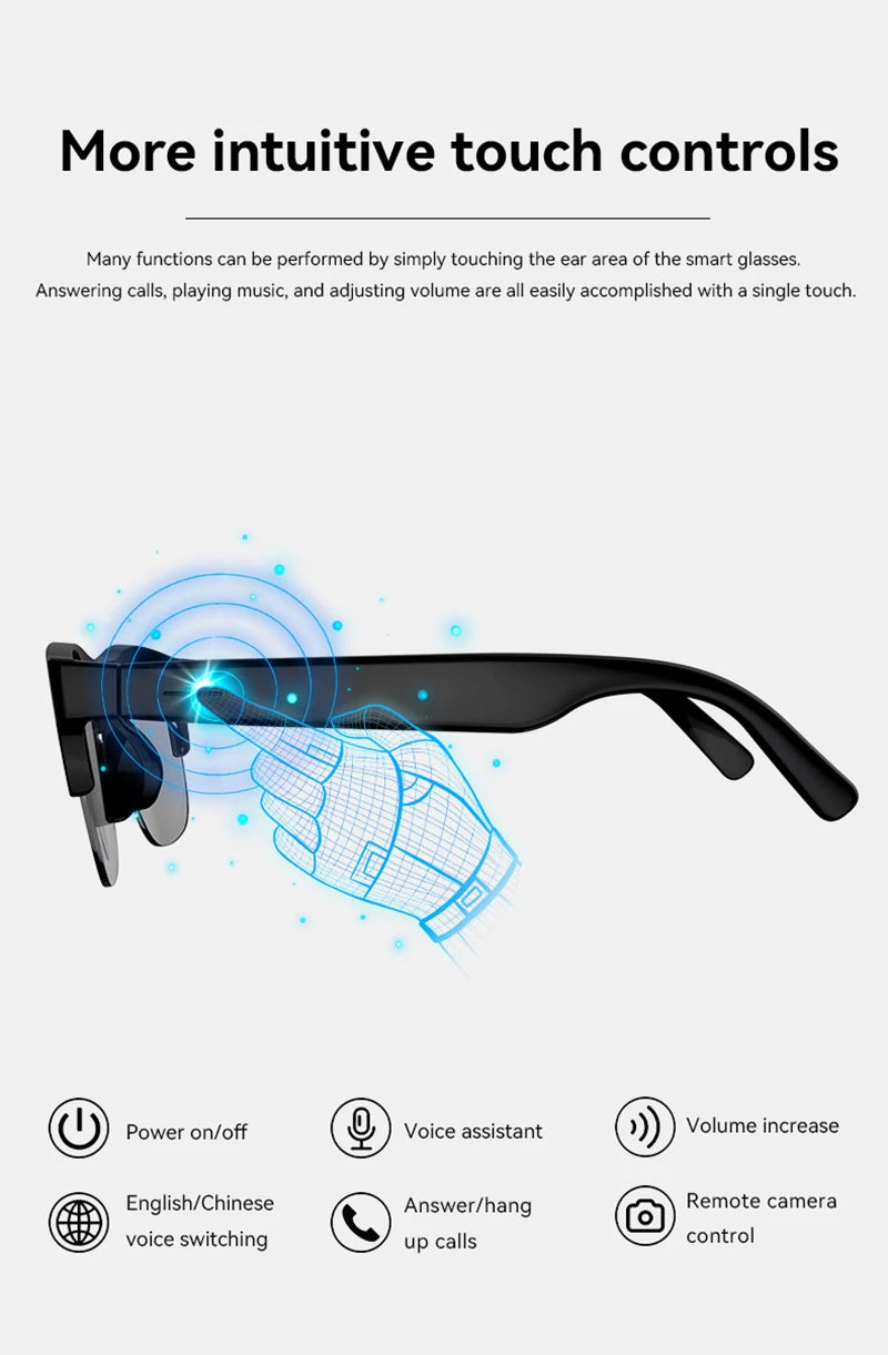 Lentes Inteligentes Lenovo 2026 con IA, Traducción IA, Llamadas Manos Libres HD, Registro de Chat IA, Reproducción de Música, Lentes de Sol Inteligentes 8K