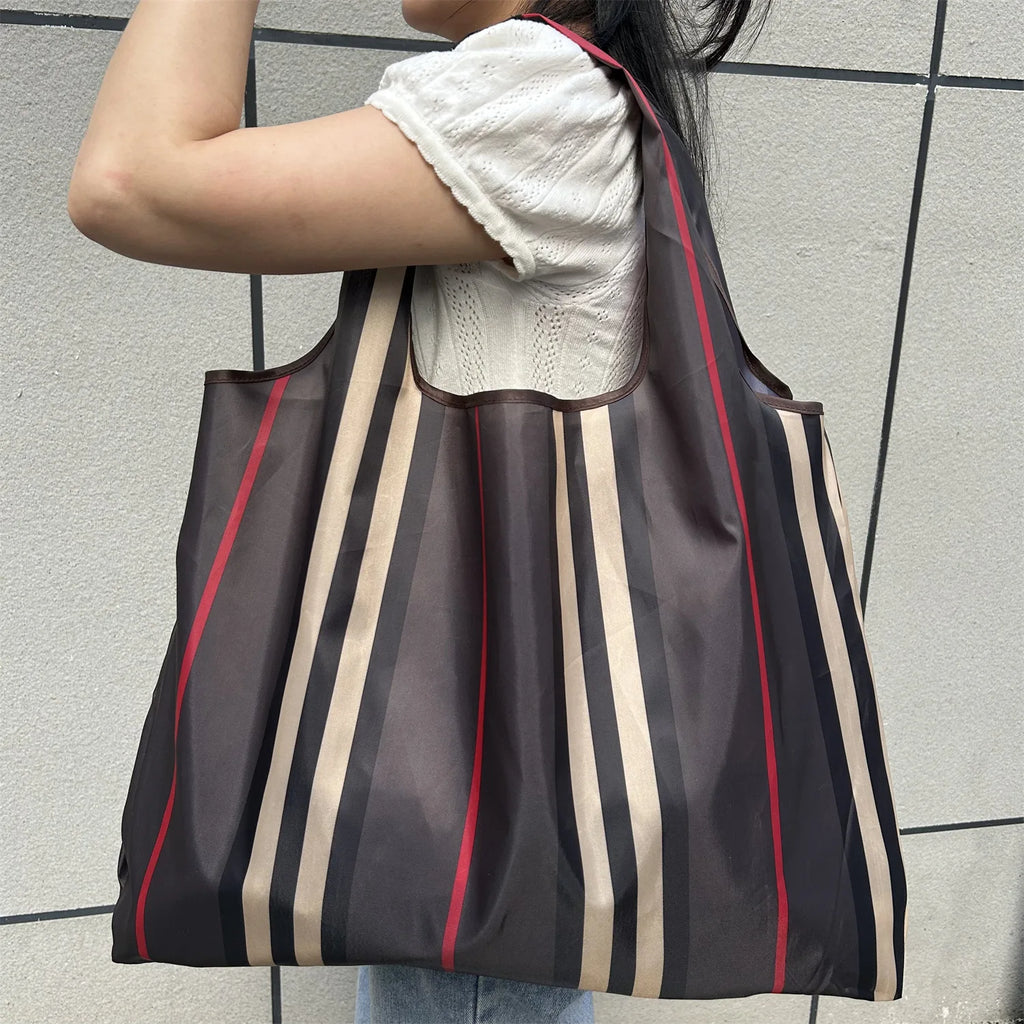 Bolsa de compras plegable de gran capacidad, bolsa de tela Oxford ecológica, impermeable, para viaje, bolso de hombro, reutilizable
