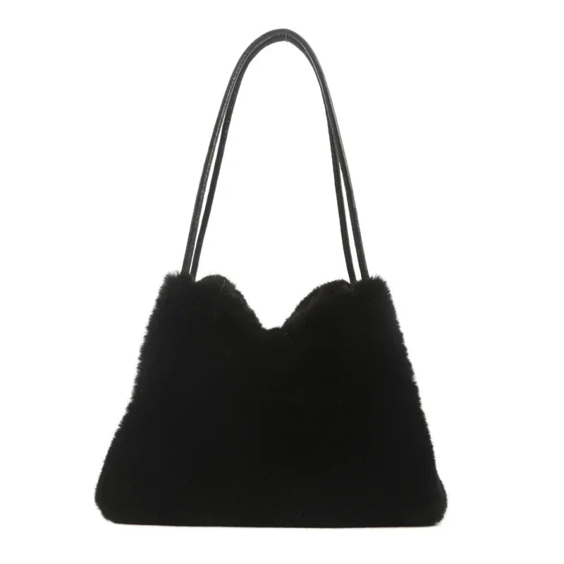 Nuevo bolso de mano de felpa para Otoño e Invierno, bolso de compras cruzado con cadena de Color sólido versátil, bolsos de mensajero con cadena de nuevo diseño para mujer