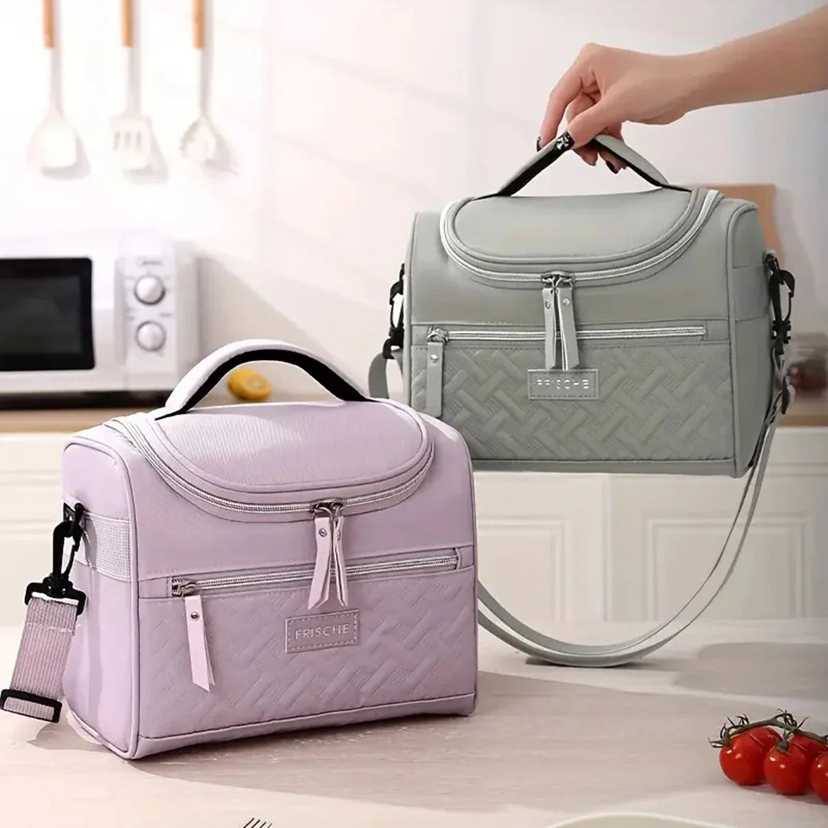 Bolsa de almuerzo portátil, caja térmica para alimentos, duradera, impermeable, nevera de oficina, lonchera con correa para el hombro, bolsa de Picnic para parejas, Unisex