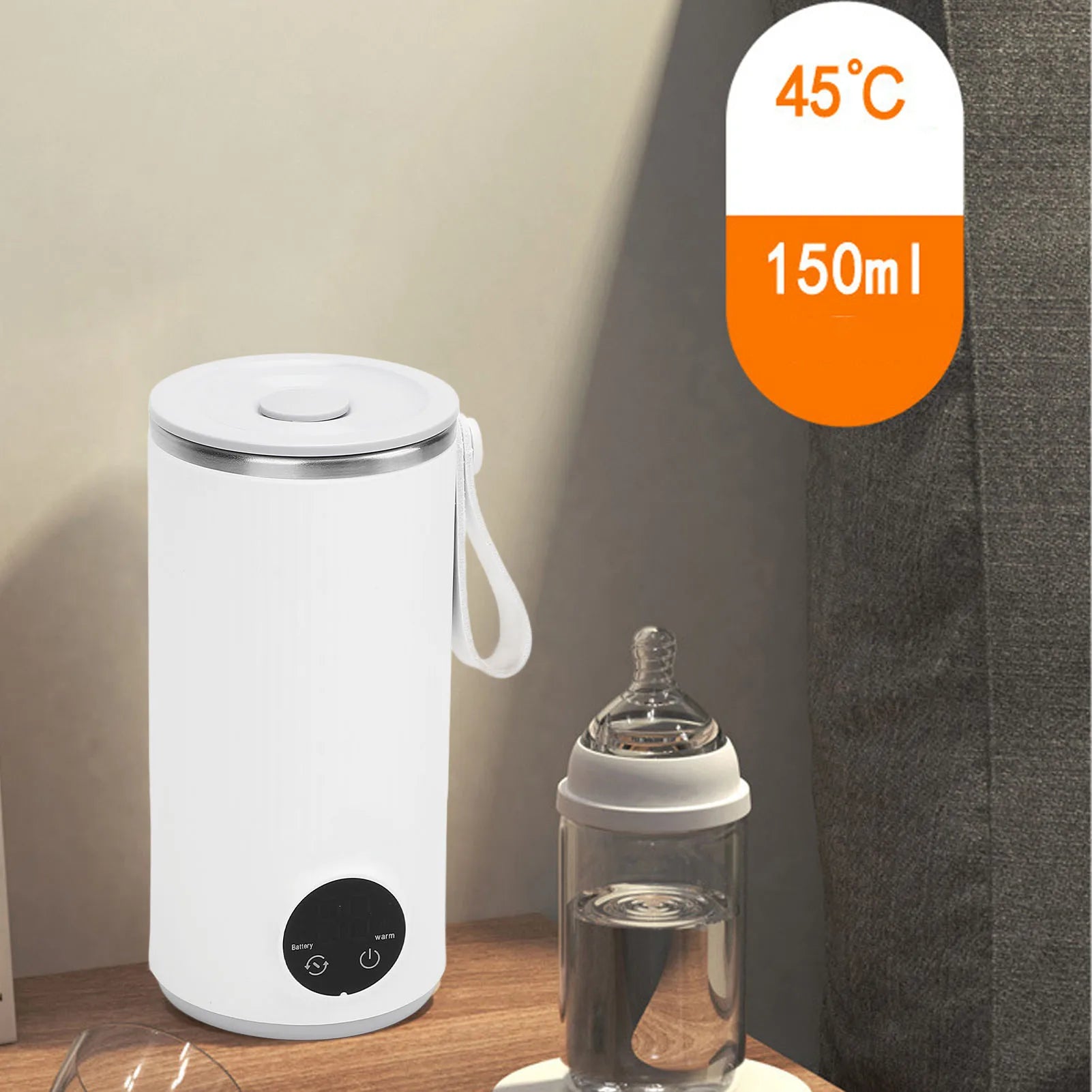 Hervidor eléctrico de viaje inalámbrico recargable 400ML 55 ° C Caldera de agua caliente de viaje de acero inoxidable para hervidor eléctrico de viaje de leche