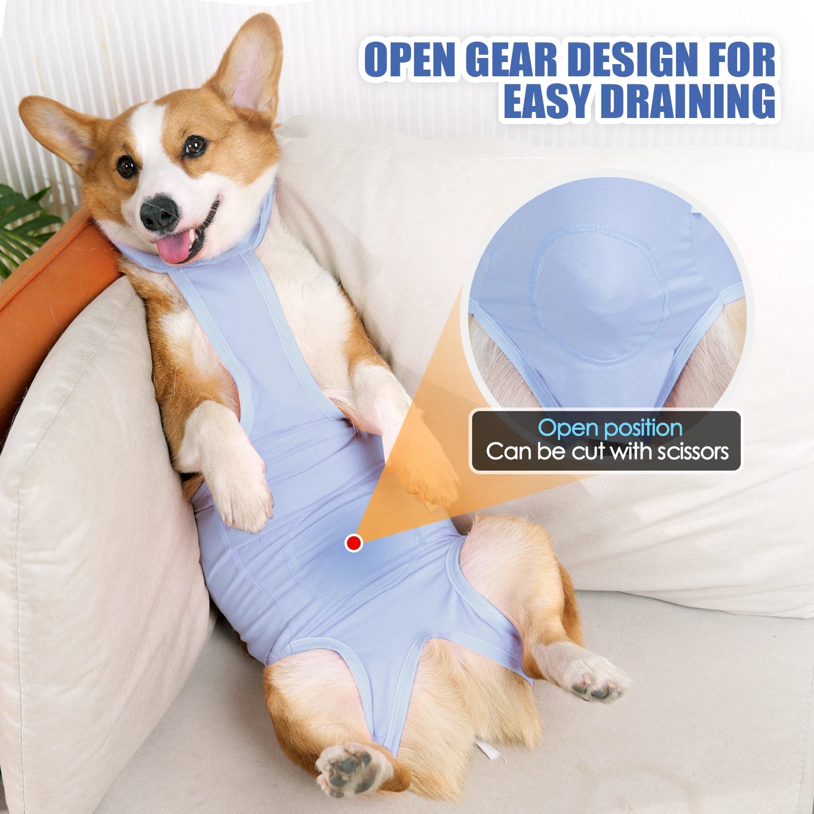 Traje de recuperación de cirugía para mascotas, mono transpirable para perros, traje quirúrgico alternativo con cuello electrónico y cono después de desgaste desgastado/neutrado