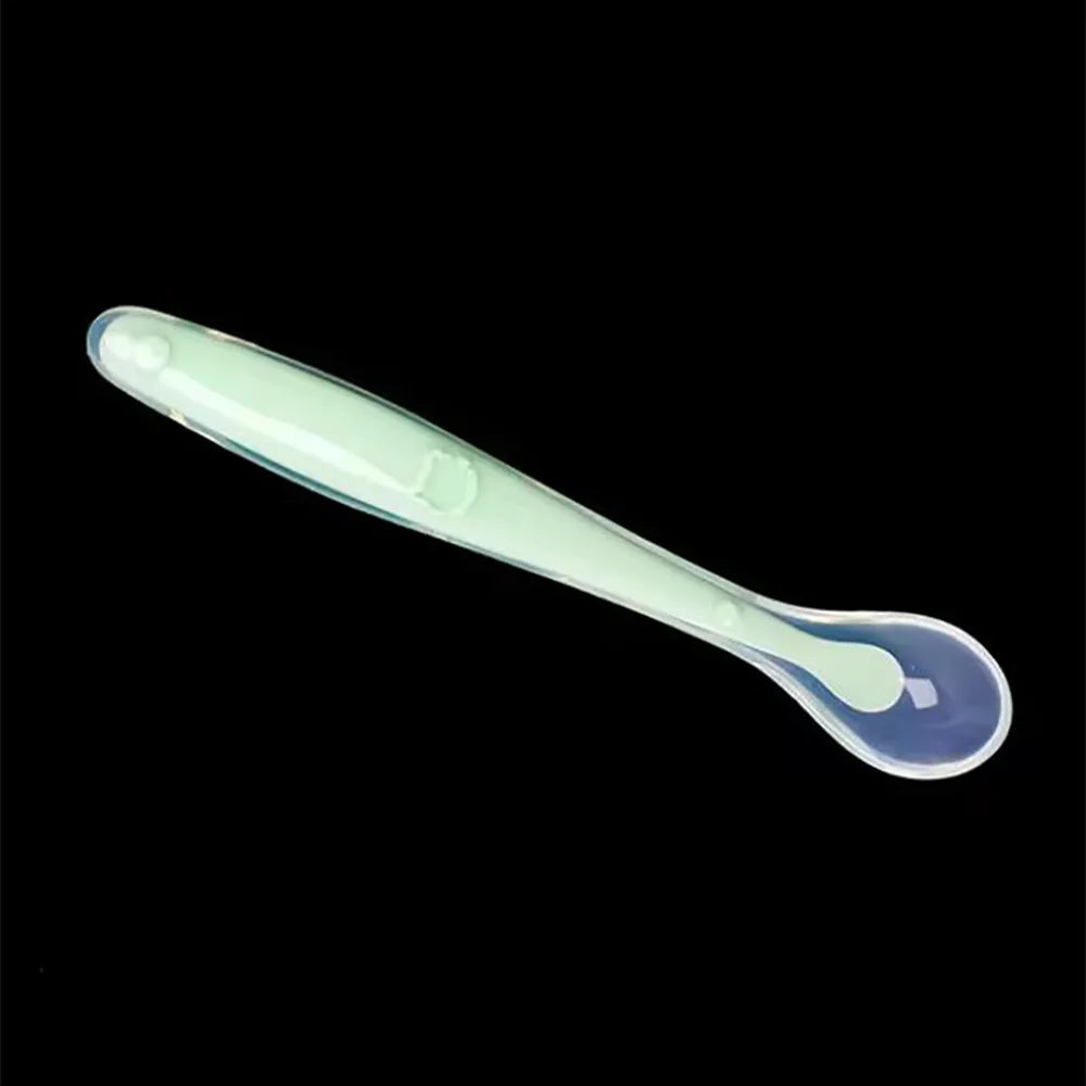Cuchara de silicona para bebés para niños, comida complementaria, cuchara suave, cucharas de entrenamiento, vajilla de alimentación para niños y niñas