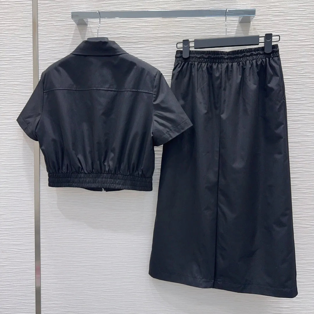 Conjunto de Falda y Chaqueta de Manga Corta para Mujer, Alta Calidad, Nuevo 2026, Moderno y Adecuado para el Uso Diario xy2652113