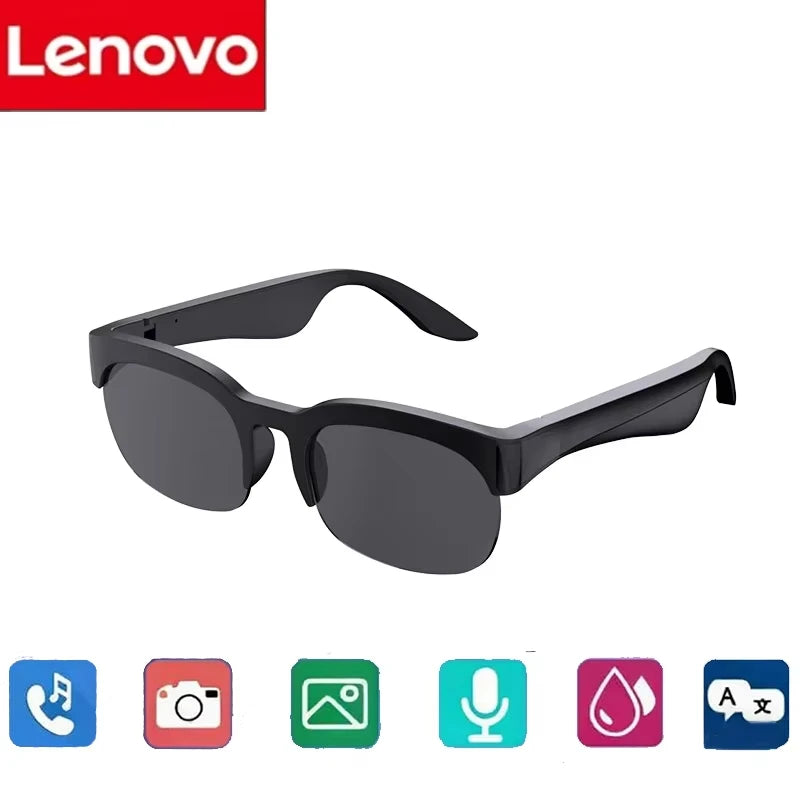 Lentes Inteligentes Lenovo 2026 con IA, Traducción IA, Llamadas Manos Libres HD, Registro de Chat IA, Reproducción de Música, Lentes de Sol Inteligentes 8K