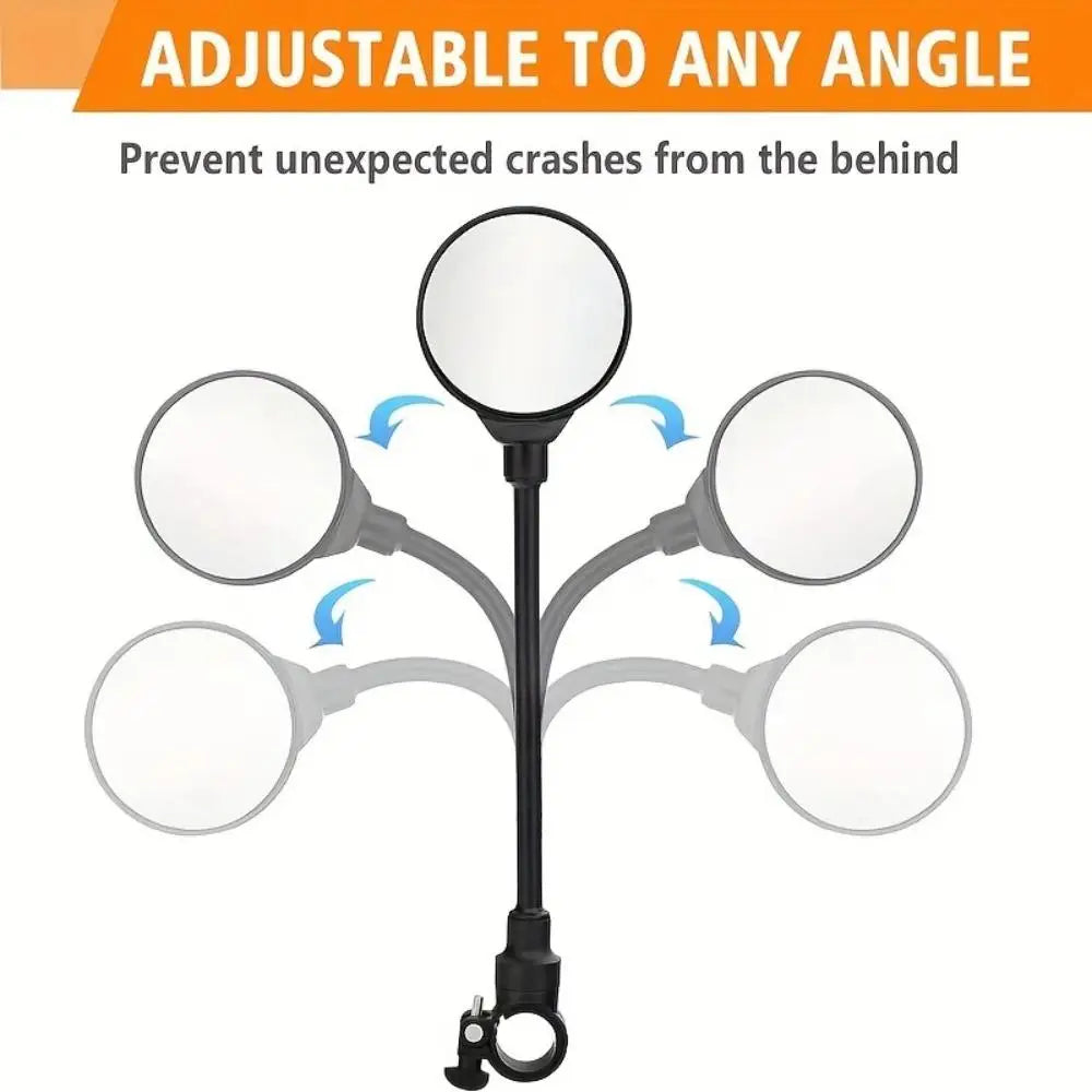 DOMEN-espelhos retrovisores para manillar de bicicleta, giratorios 360 para bicicleta, motocicleta, manguera flexible, espejo retrovisor gran angular ajustable