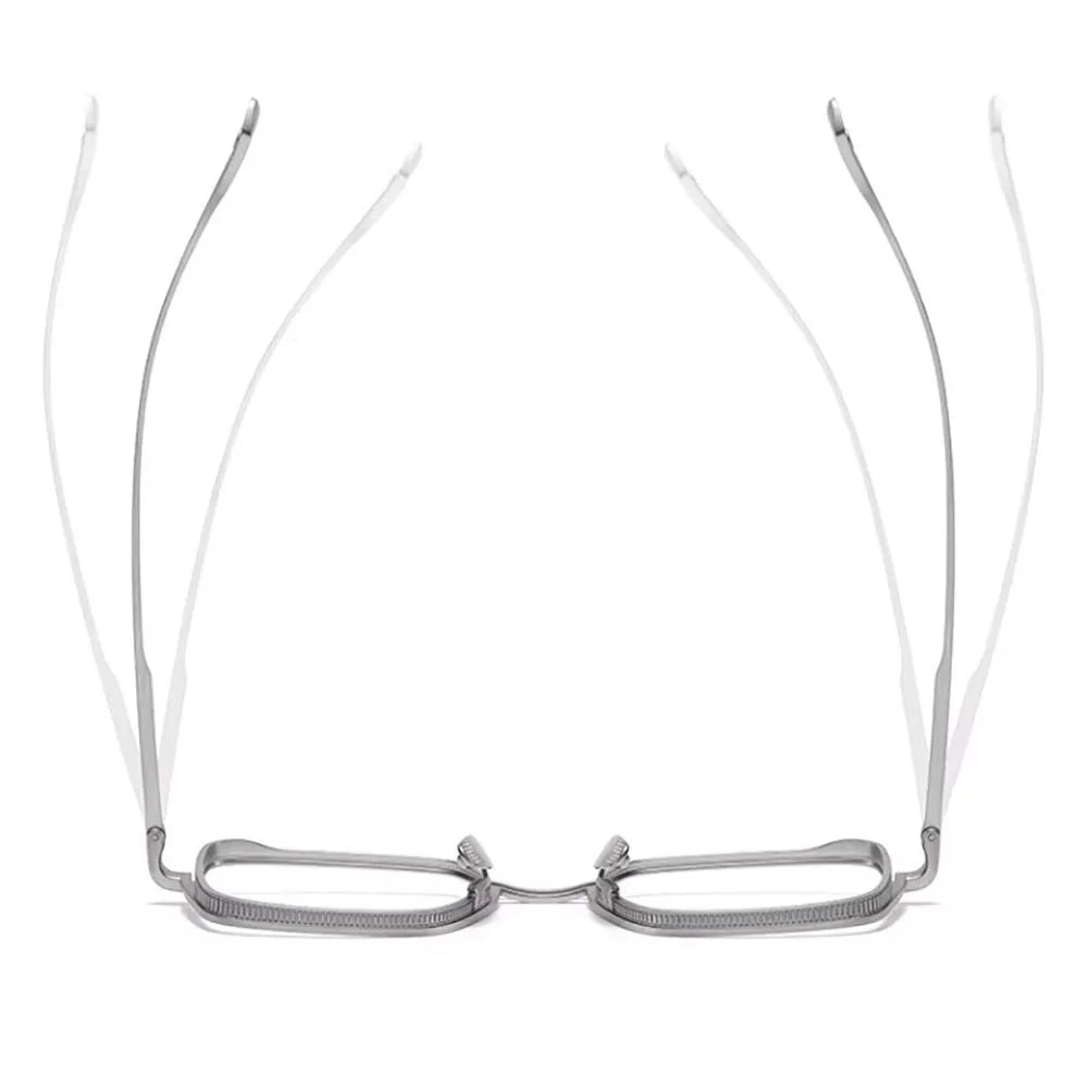 Gafas KLASSNUM para hombre, monturas ópticas de Metal cuadradas Vintage con lentes transparentes para hombre, gafas con lentes de luz azul, diseño de lujo