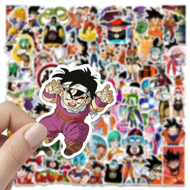 50/100/200 Uds. Pegatinas de Dragon Ball de Anime para niños Graffiti monopatín portátil botella de agua motocicleta pegatina de dibujos animados calcomanías de juguete