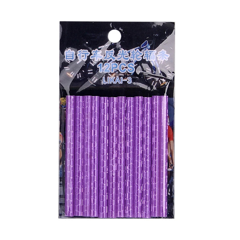 12 unids/bolsa radios de rueda de bicicleta pegatina reflectante tira de tubo luz de advertencia DIY 7,5 cm MTB Reflector de ciclismo Kit de seguridad reflectante