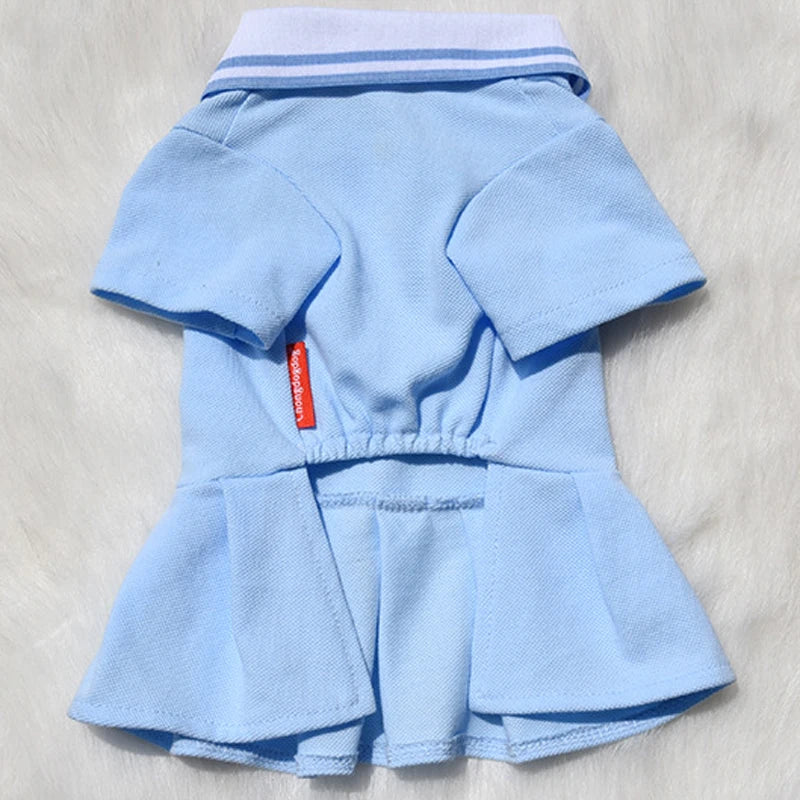 Lindos vestidos polo para perros pequeños y niñas, falda para cachorros con dobladillo plisado, disfraz de verano, ropa para perros de primavera y verano, ropa para mascotas
