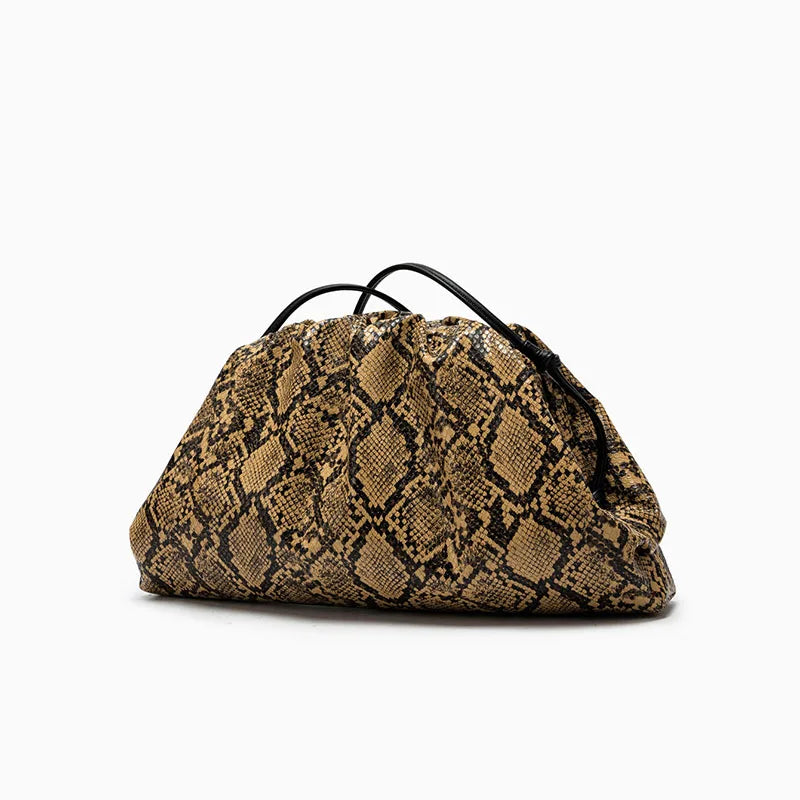 Bolsos de Mano con Diseño de Serpiente para Mujer, Bolso Tipo Dumpling, Clutch, Bandolera, Bolso de Hombro, Bolso de Diseñador de Lujo