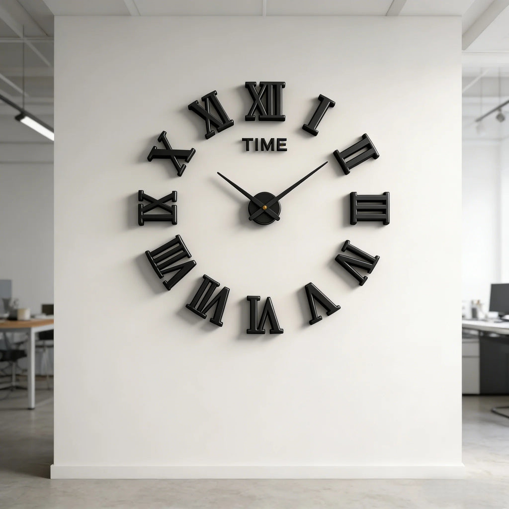 Reloj de pared con espejo acrílico de Número Romano grande 2D/3D, pegatina de moda DIY, relojes de cuarzo, reloj, decoración del hogar, pegatinas para el salón