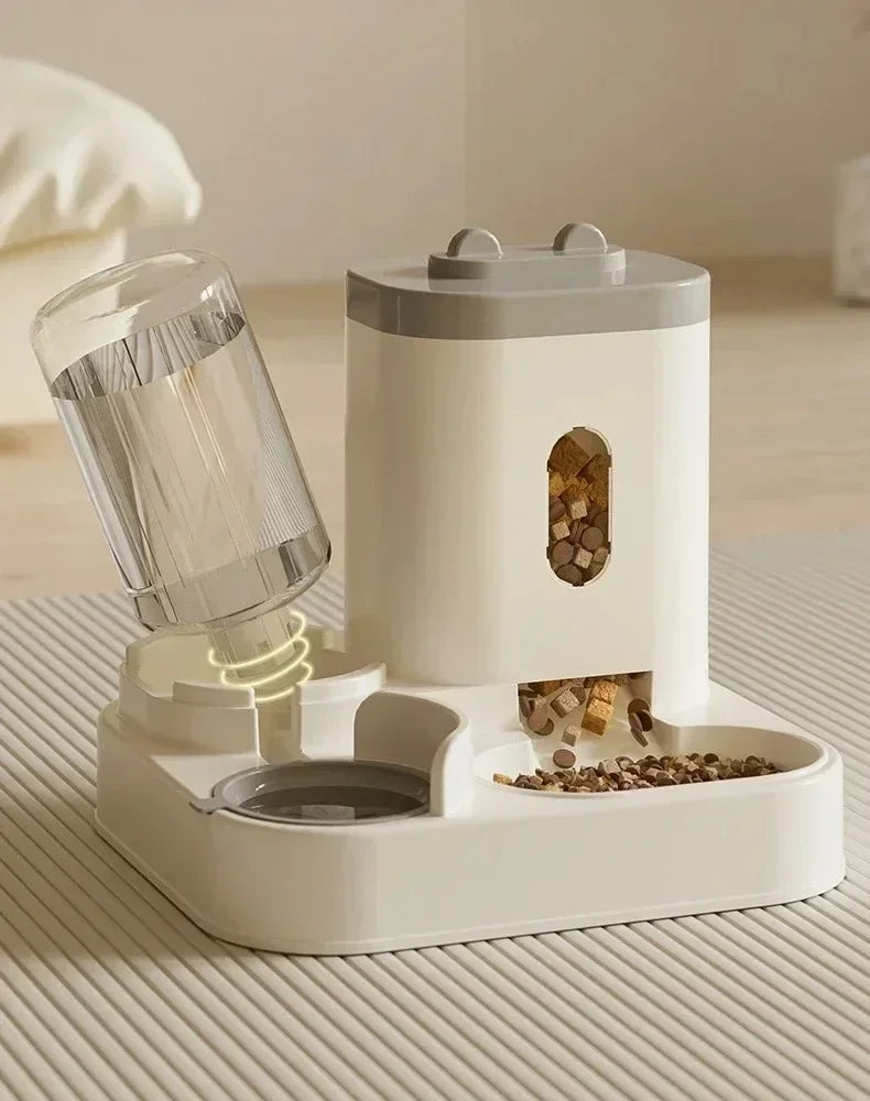 Alimentador automático, cuenco de comida para perros y gatos con fuente de agua, dispensador de almacenamiento de alimentos para mascotas de gran capacidad, contenedor, accesorios para cachorros y mascotas
