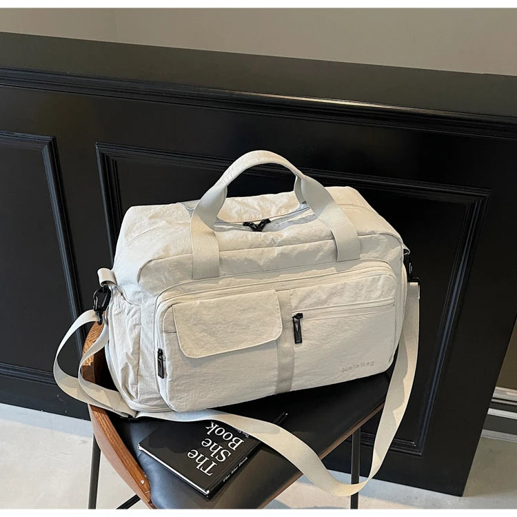 Bolsas de viaje Oxford con cremallera a la moda, bolsos sencillos de gran capacidad para mujer, gran oferta 20220, bolsas de viaje portátiles con hilo de coser