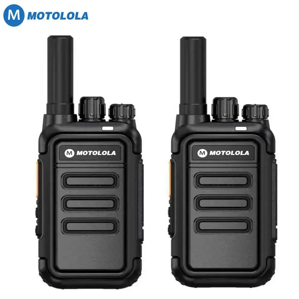 Motolola 2 uds Mini Walkie Talkie Radio bidireccional portátil conjunto de transceptor UHF walkie-talkies Radio Walkie Talkie COD de largo alcance