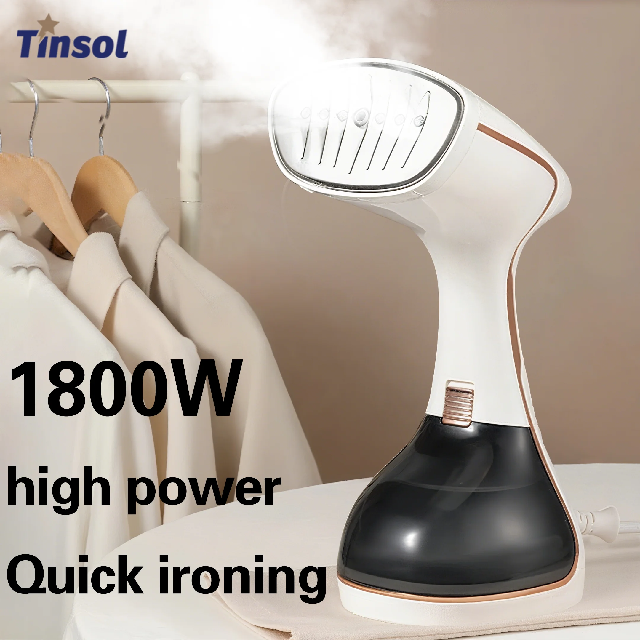 Plancha colgante de vapor portátil de 1800W, Control de pantalla táctil, precalentamiento rápido de 15 segundos, vaporizador de ropa de tela pequeño portátil para el hogar de 320ml