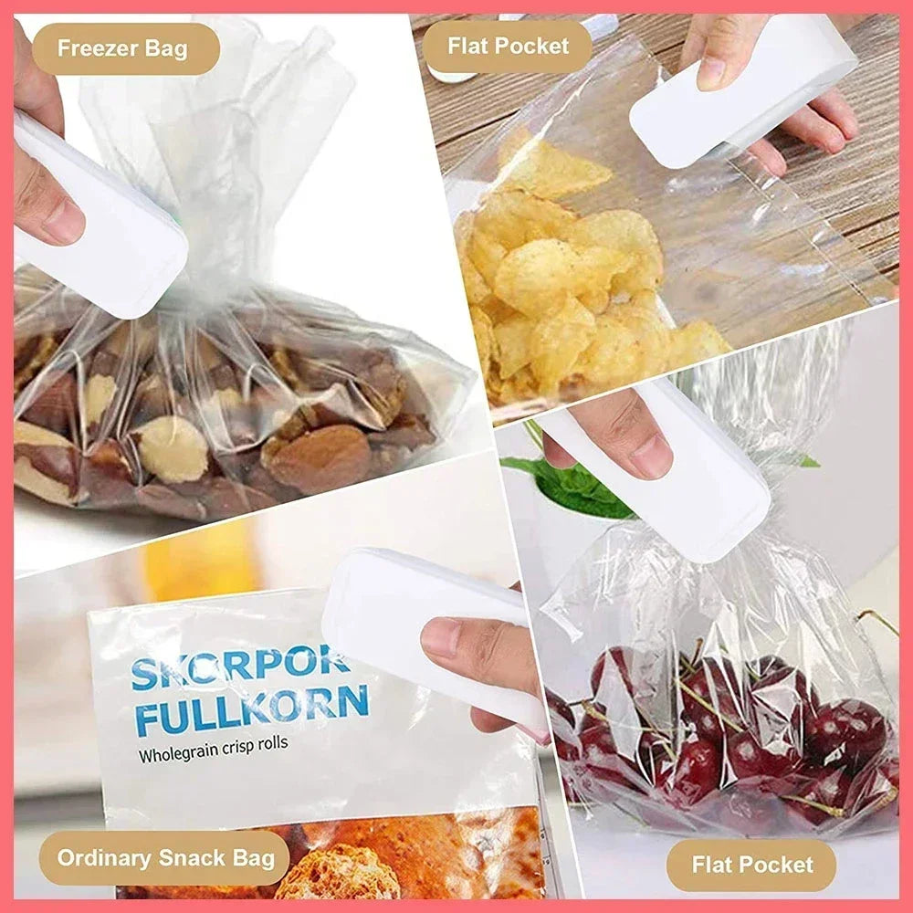 Mini máquina de sellado de bolsas de calor, sellador de paquetes, bolsas térmicas de plástico, cierre de bolsas de alimentos, sellador portátil, sellador térmico de embalaje de alimentos