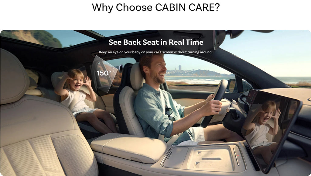 Ottocast Cabin Care Adaptador inalámbrico CarPlay Cámara para coche de bebé 1080P HD 150 °   Monitor de asiento trasero de visión nocturna gran angular para automóvil 98%