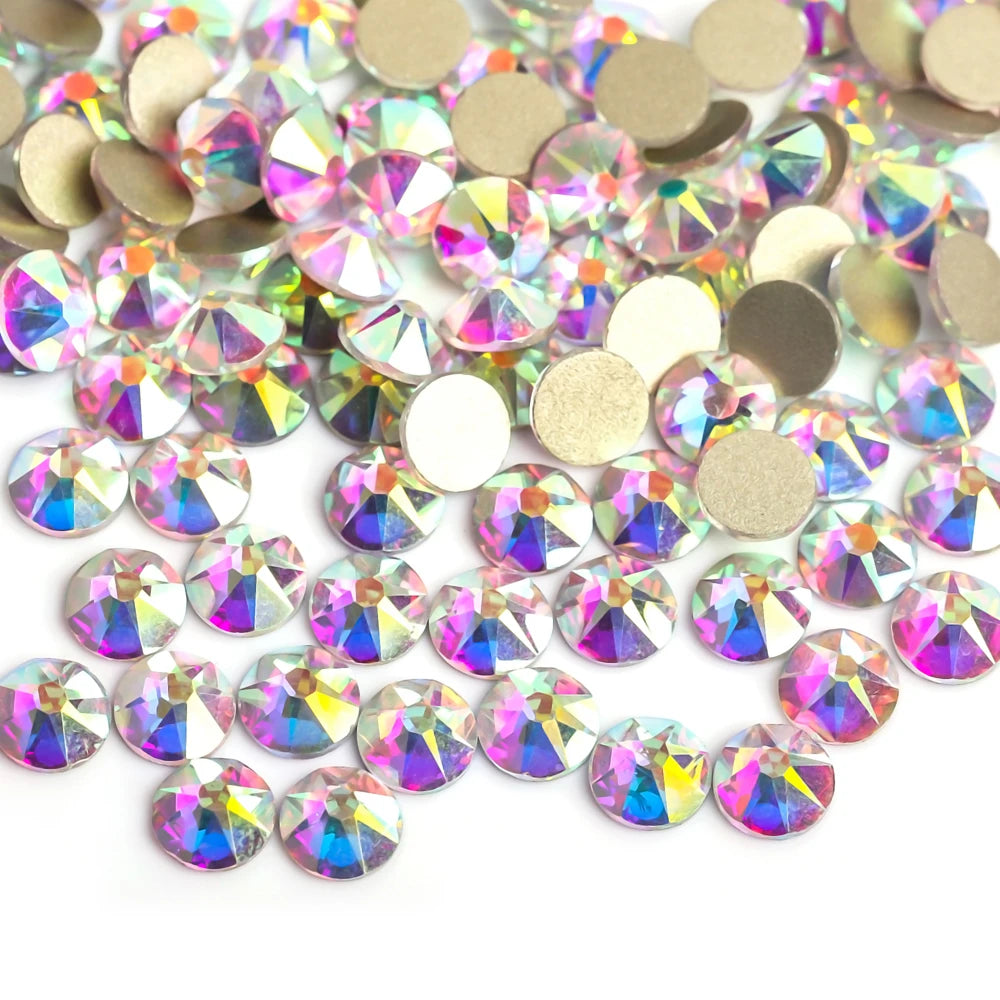 VC 2088-diamantes de imitación para decoración de uñas, 16 caras de corte, cristales brillantes, ss10-30 Strass 8Big + 8Small, sin fijación térmica