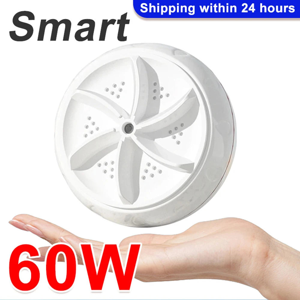 Lavadora portátil USB de 60W, lavavajillas ultrasónico Turbo giratorio, Mini lavadora de frutas para ropa, hogar, cocina, viaje