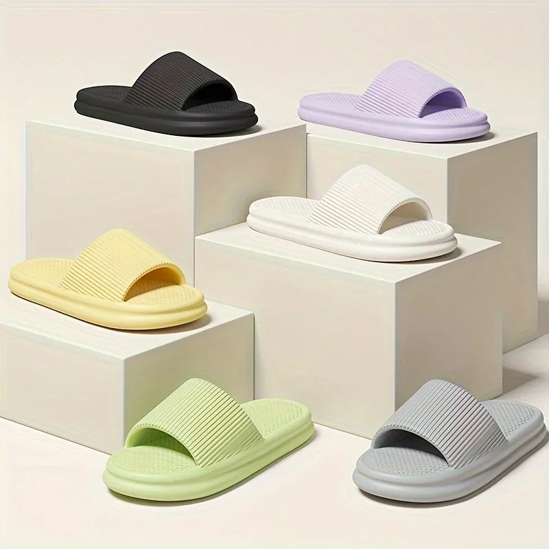 Zapatillas silenciosas de verano para hombre, sandalias antideslizantes con suela de EVA suave para interior del hogar y baño, a prueba de olores, cómodas y ligeras
