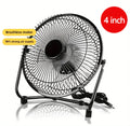 Ventilador de escritorio alimentado por USB 4/6/8 pulgadas 2 velocidades ajustables 4 aspas 360 °   Ventilador eléctrico portátil de rotación para computadora de oficina en casa