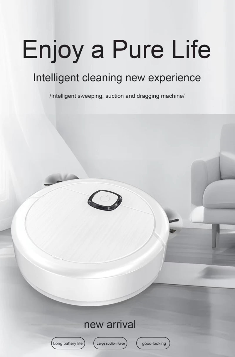 Robot Aspirador 3 en 1, Automático, con Función de Trapeador, Diseño Delgado, Potencia Automática Inteligente, Limpiador para el Hogar, 2026