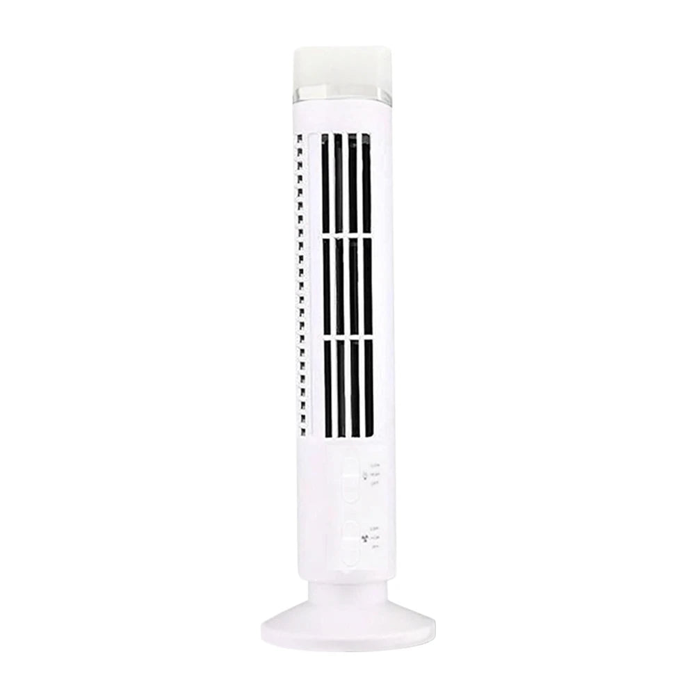 Ventilador de torre LED de 2,5 W, 38CM/33CM, sin hoja, 2 velocidades, ventilador de torre de pie, ventilador de suelo eléctrico portátil para sala de estar, dormitorio y oficina