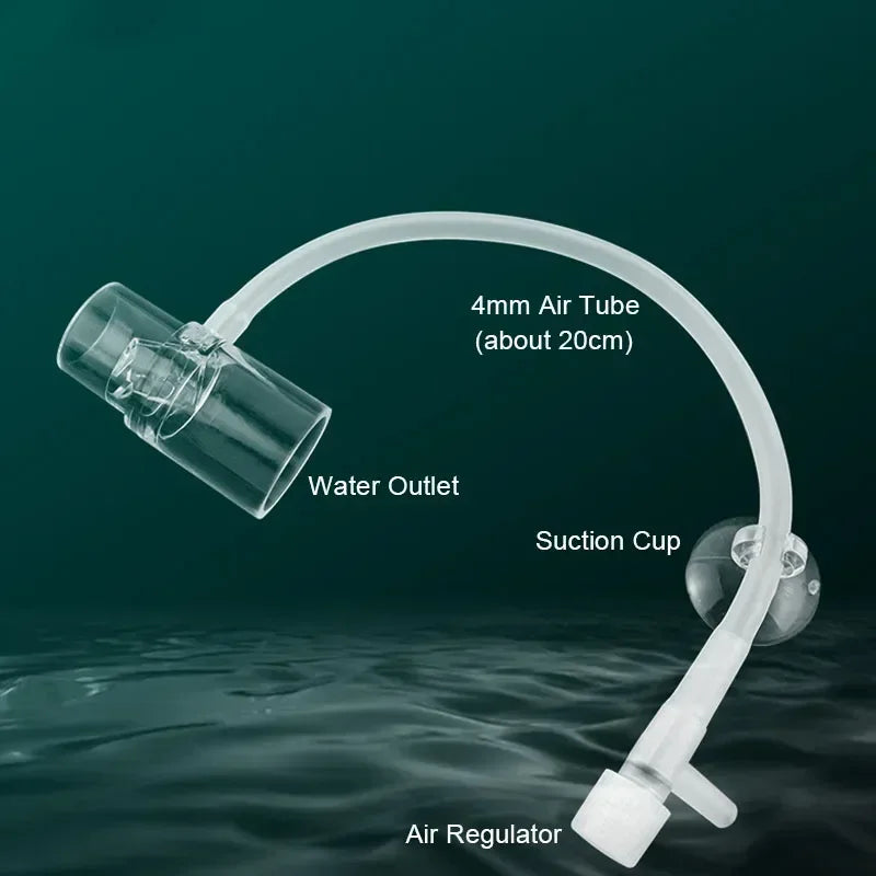 Boquilla de salida de agua acrílica para acuario, adaptador de enriquecimiento de oxígeno, difusor de aire, bomba de agua de aire creciente, accesorios para pecera
