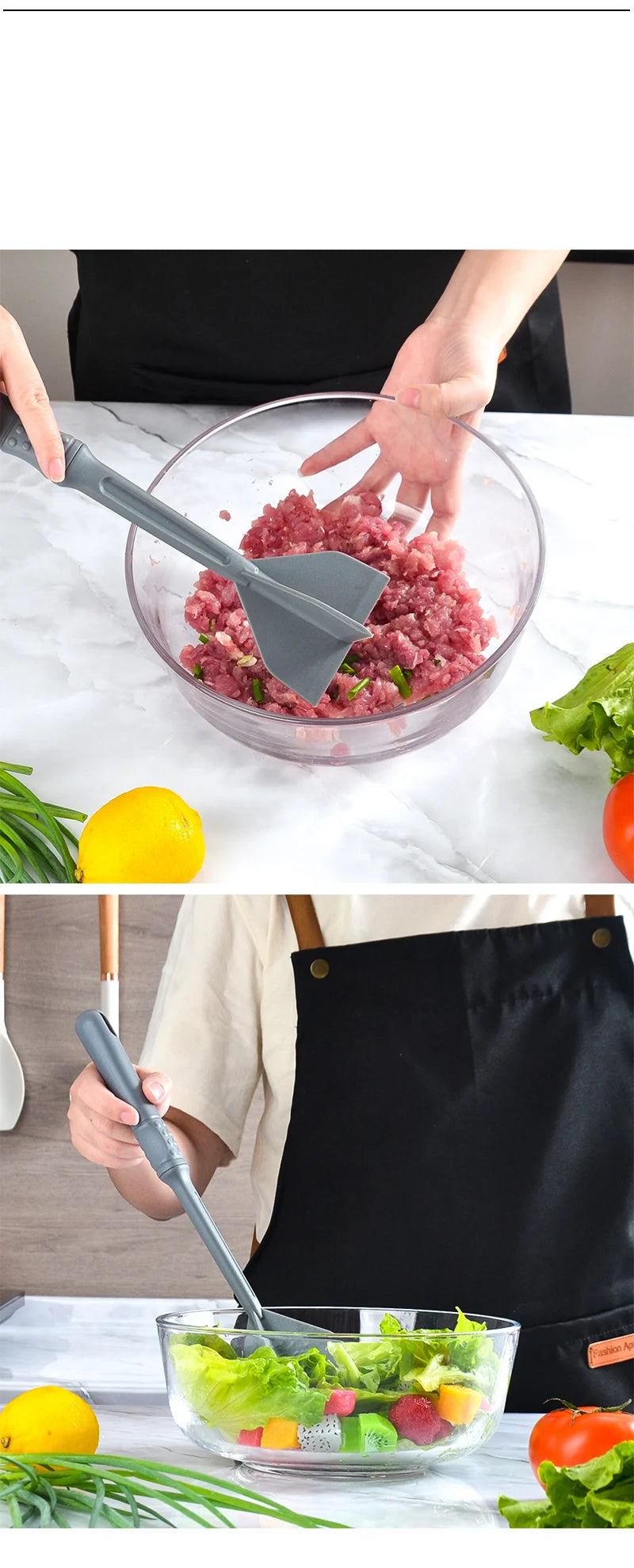 Picadora de carne de cocina, machacador de carne molida, utensilio resistente al calor, antiadherente, picadora de hamburguesas, herramienta trituradora de patatas, utensilios de cocina