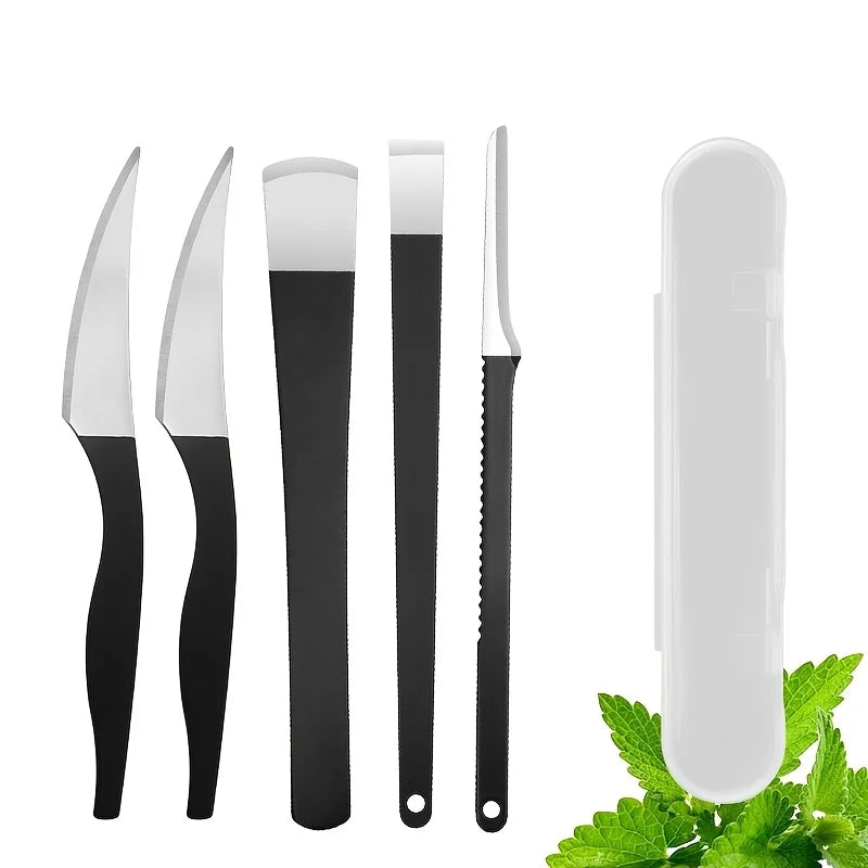 5 uds nuevos cuchillos para uñas de los pies, afeitadoras de callos, juego de cuchillos para pedicura, Kit de herramientas profesionales para pedicura con caja de almacenamiento, piel muerta