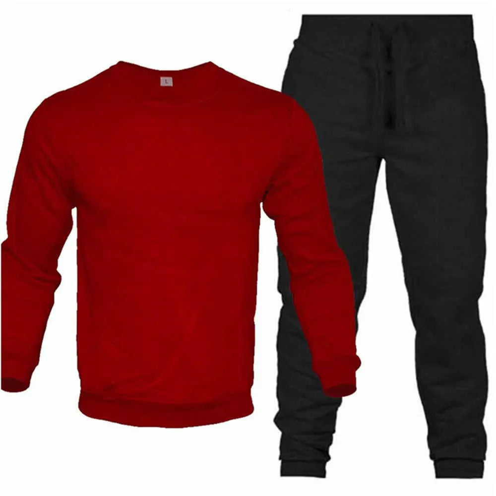Conjunto de dos piezas para hombre, conjunto de 2 piezas con cuello redondo, chándal, Sudadera con capucha y pantalones con cordón, sudaderas deportivas para hombre, ropa deportiva para correr