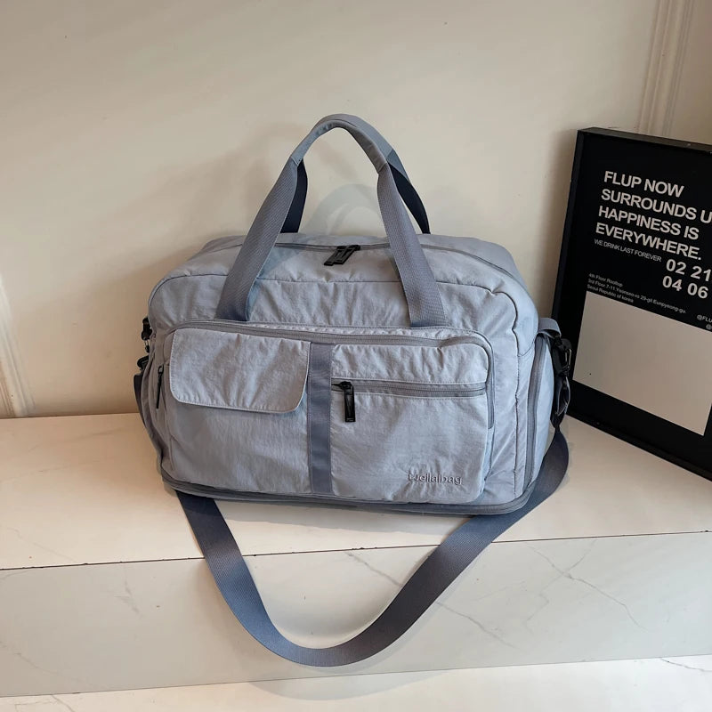 Bolsas de viaje Oxford con cremallera a la moda, bolsos sencillos de gran capacidad para mujer, gran oferta 20220, bolsas de viaje portátiles con hilo de coser