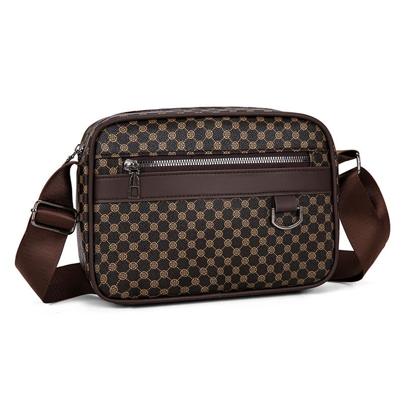Bolso de hombro con estampado de moda para hombre, bandolera de mensajero de piel sintética, bolso de estilo Vintage para hombre, bolso de hombro, regalo para hombre