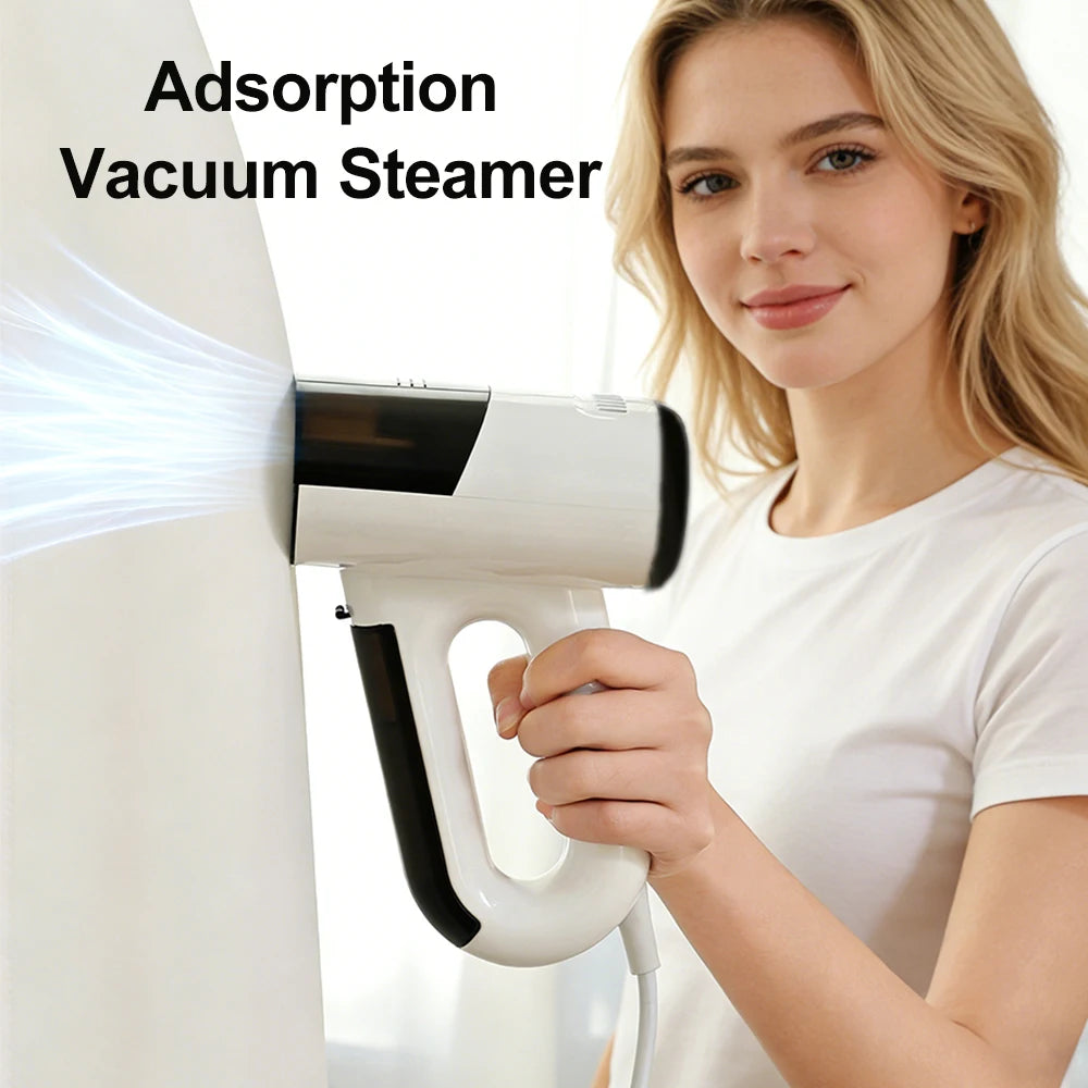 Vaporizador de ropa portátil 2 en 1 de 1000W con potente adsorción al vacío, planchado en vapor y en seco, que alisa las arrugas difíciles.