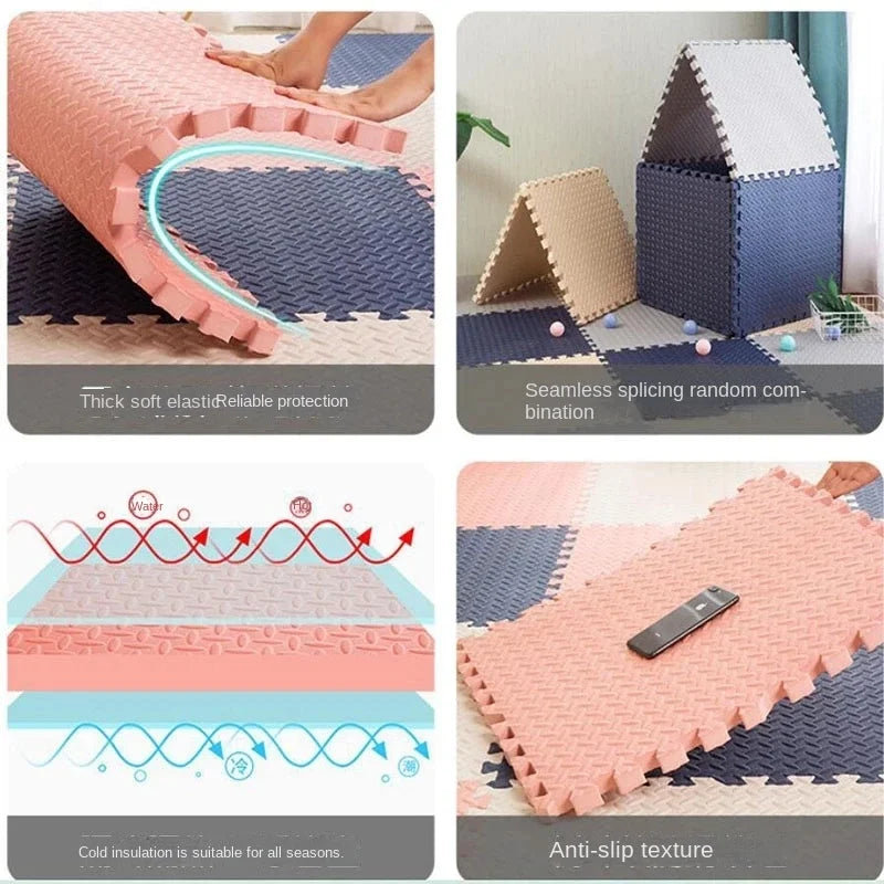 12 Uds. Alfombra de espuma para juegos de bebés, tapete de rompecabezas para niños, baldosas de ejercicio entrelazadas, baldosas de suelo, alfombra de juguete, alfombra suave 30*30*1cm