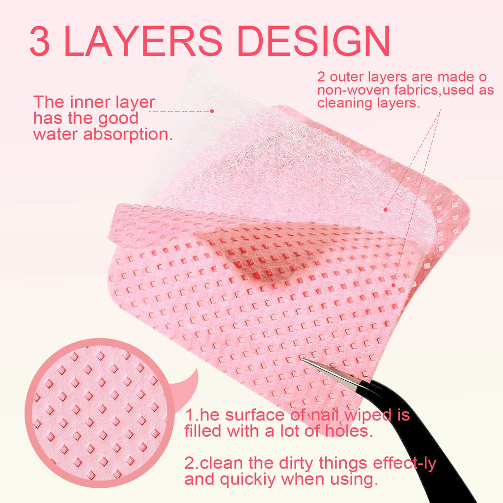 Toallitas de pegamento para pestañas sin pelusa para decoración de uñas en caja, removedor de esmalte de Gel de papel, pegamento limpio, almohadillas de algodón, Herramientas de limpieza de belleza, 1080 Uds.