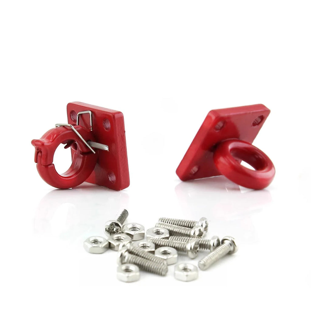 Gancho de remolque con anillo en D de aluminio, 2 uds., grillete de recuperación para 1/10 RC Crawler TRX-4 SCX10 II III, piezas de mejora