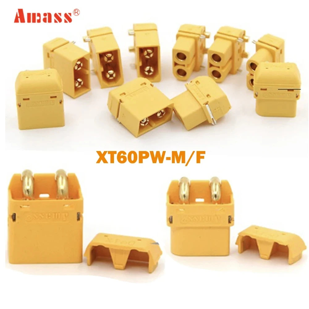 10 pares de conectores Amass XT60 XT60PW tipo banana dorados, macho y hembra, para baterías Lipo RC y placas PCB