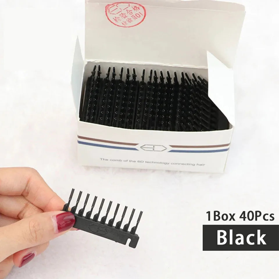 40 Uds 6D-1/2 máquina de extensiones de cabello humano para conexión de cabello Clip de hebilla más rápido sin rastro equipo de salón