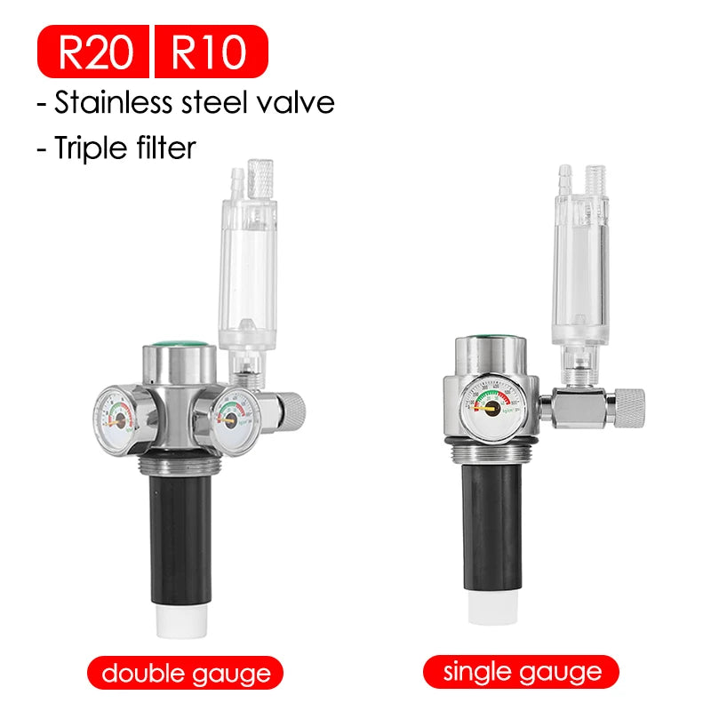 Generador de CO2 para acuario, botella de acero inoxidable de alta presión, cilindro de Gas, accesorios para acuario, 2L/1L
